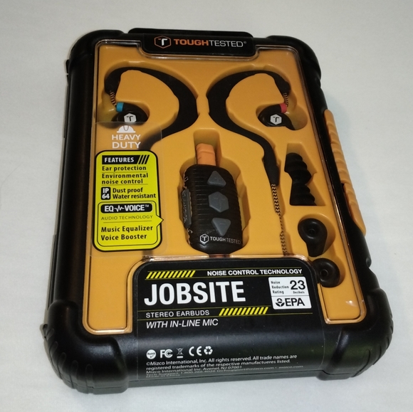 ToughTested TT-HF-JOB Jobsite Noise-Isolating Earbuds Mic + FREE MULTI TOOL - Picture 5 of 12